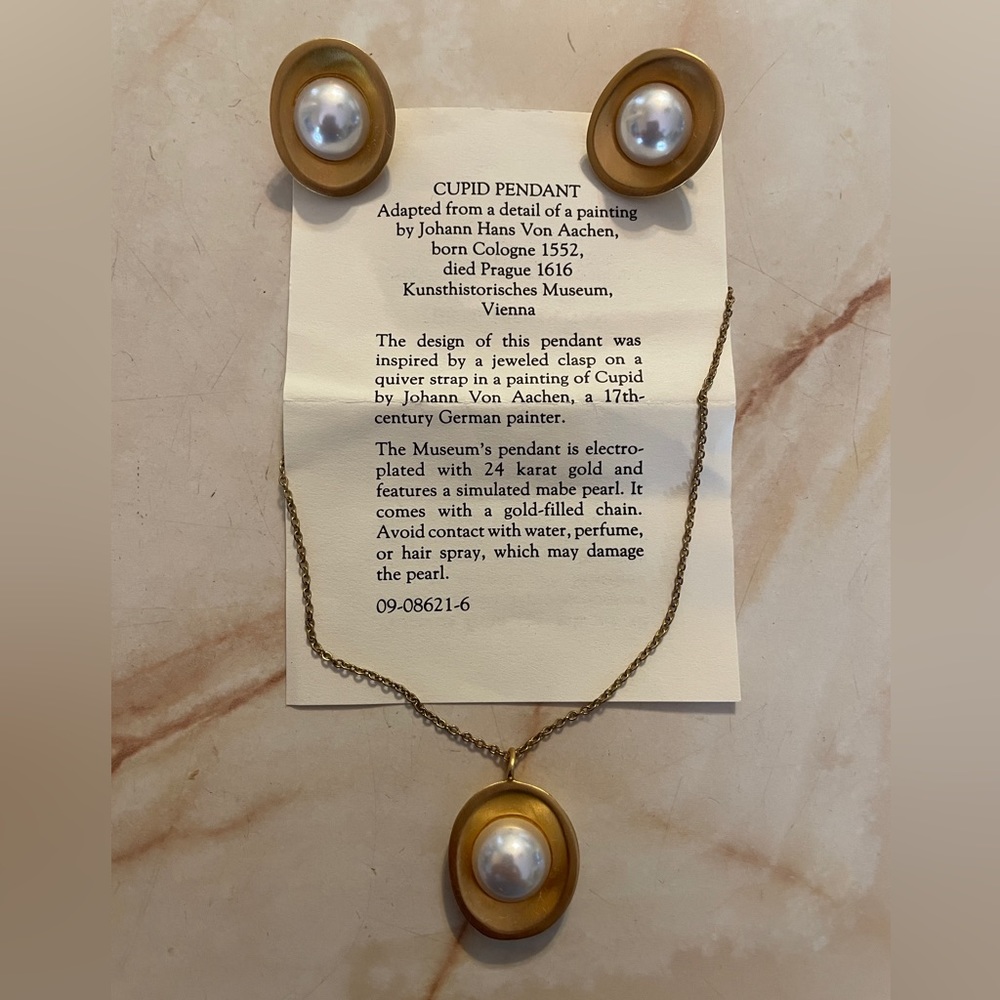 Metropolitan Museum of Art Cupid Pendant and Earrings